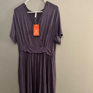 WEACZZY Women's Summer Short Sleeve Casual Dresses V-Neck Party Dress w/Pockets